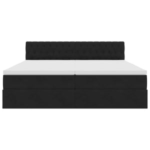 Κρεβάτι με φώτα λωρίδας LED Μαύρο 180 x 200 cm Βελούδο - Pakobazaar