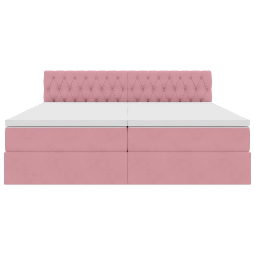 Κρεβάτι με φώτα λωρίδας LED Ροζ 180 x 200 cm Βελούδο - Pakobazaar
