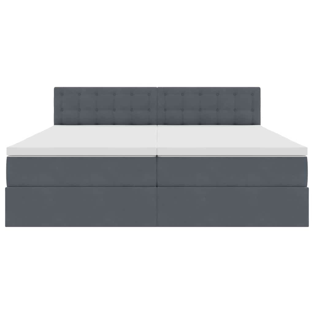 Κρεβάτι με φώτα λωρίδας LED Σκούρο Γκρι 180 x 200 cm Βελούδο - Pakobazaar