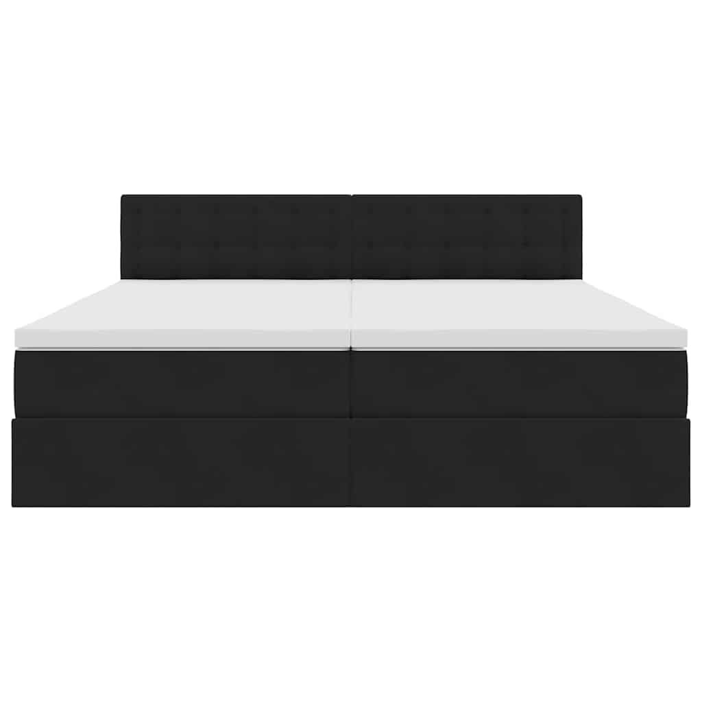 Κρεβάτι με φώτα λωρίδας LED Μαύρο 180 x 200 cm Βελούδο - Pakobazaar