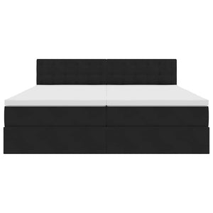 Κρεβάτι με φώτα λωρίδας LED Μαύρο 180 x 200 cm Βελούδο - Pakobazaar