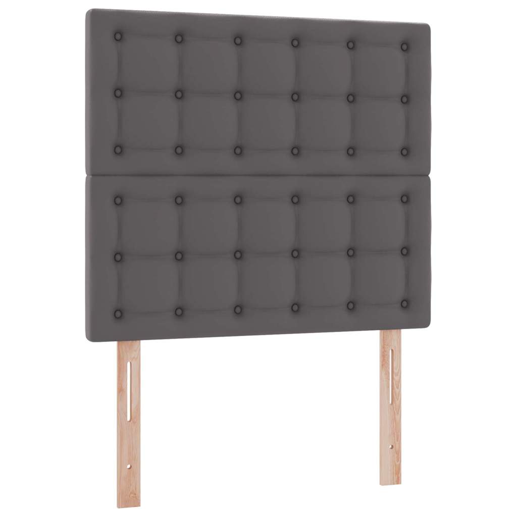 Κρεβάτι Αποθήκης με στρώμα Γκρι 90 x 190 cm Τεχνητό Δέρμα - Pakobazaar