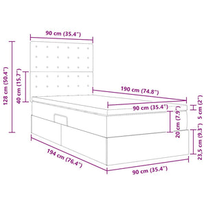 Κρεβάτι Αποθήκης με στρώμα Καπουτσίνο 90 x 190 cm Τεχνητό Δέρμα - Pakobazaar