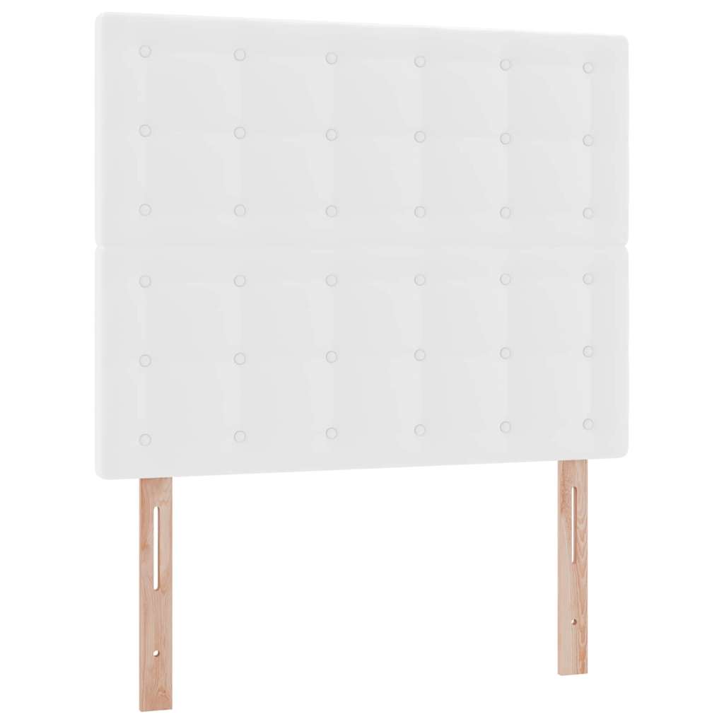 Κρεβάτι Αποθήκης με κεφαλάρι Λευκό 120 x 190 cm Τεχνητό Δέρμα