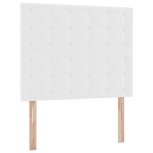 Κρεβάτι Αποθήκης με κεφαλάρι Λευκό 120 x 190 cm Τεχνητό Δέρμα