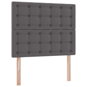 Κρεβάτι Αποθήκης με στρώμα Γκρι 120 x 190 cm Τεχνητό Δέρμα - Pakobazaar