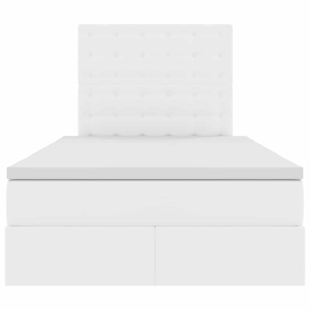 Κρεβάτι Αποθήκης Καθαρό Λευκό 120 x 200 cm Τεχνητό Δέρμα - Pakobazaar