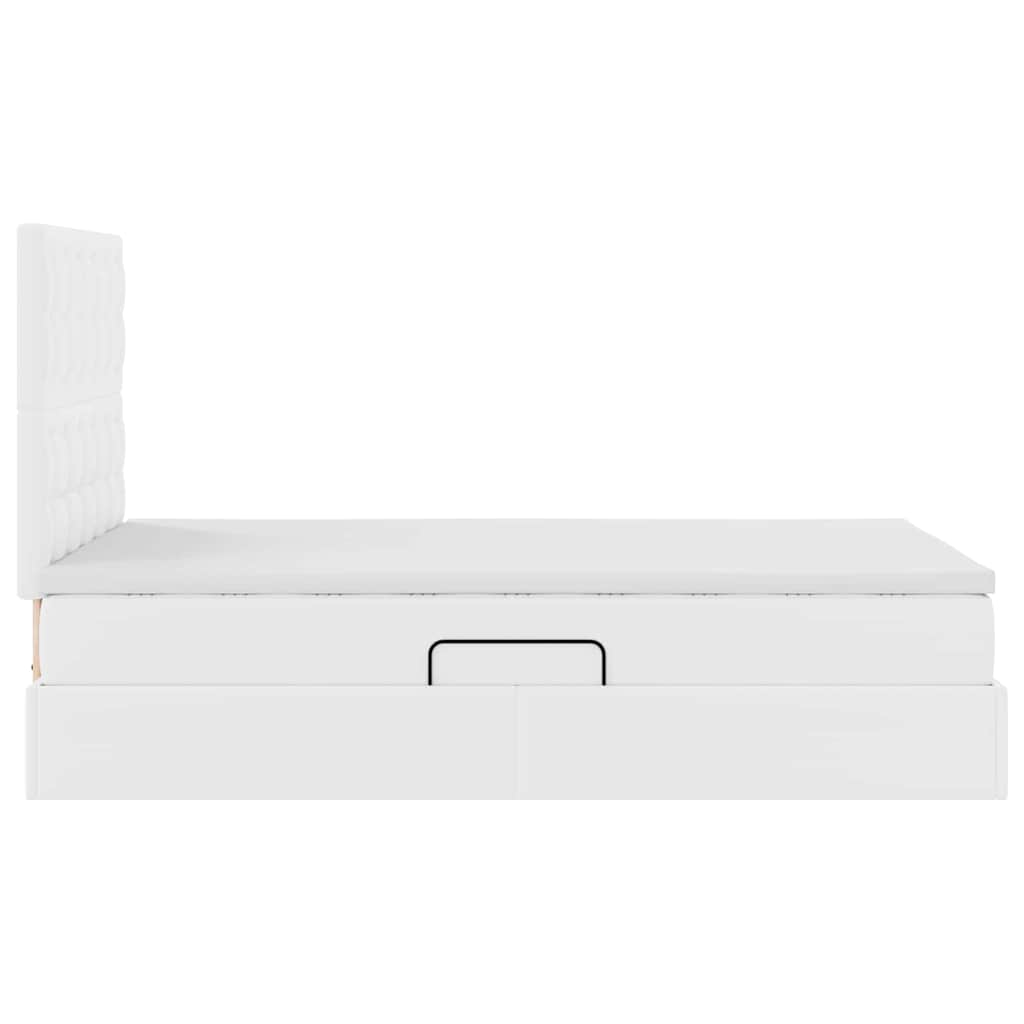 Κρεβάτι Αποθήκης Καθαρό Λευκό 120 x 200 cm Τεχνητό Δέρμα - Pakobazaar