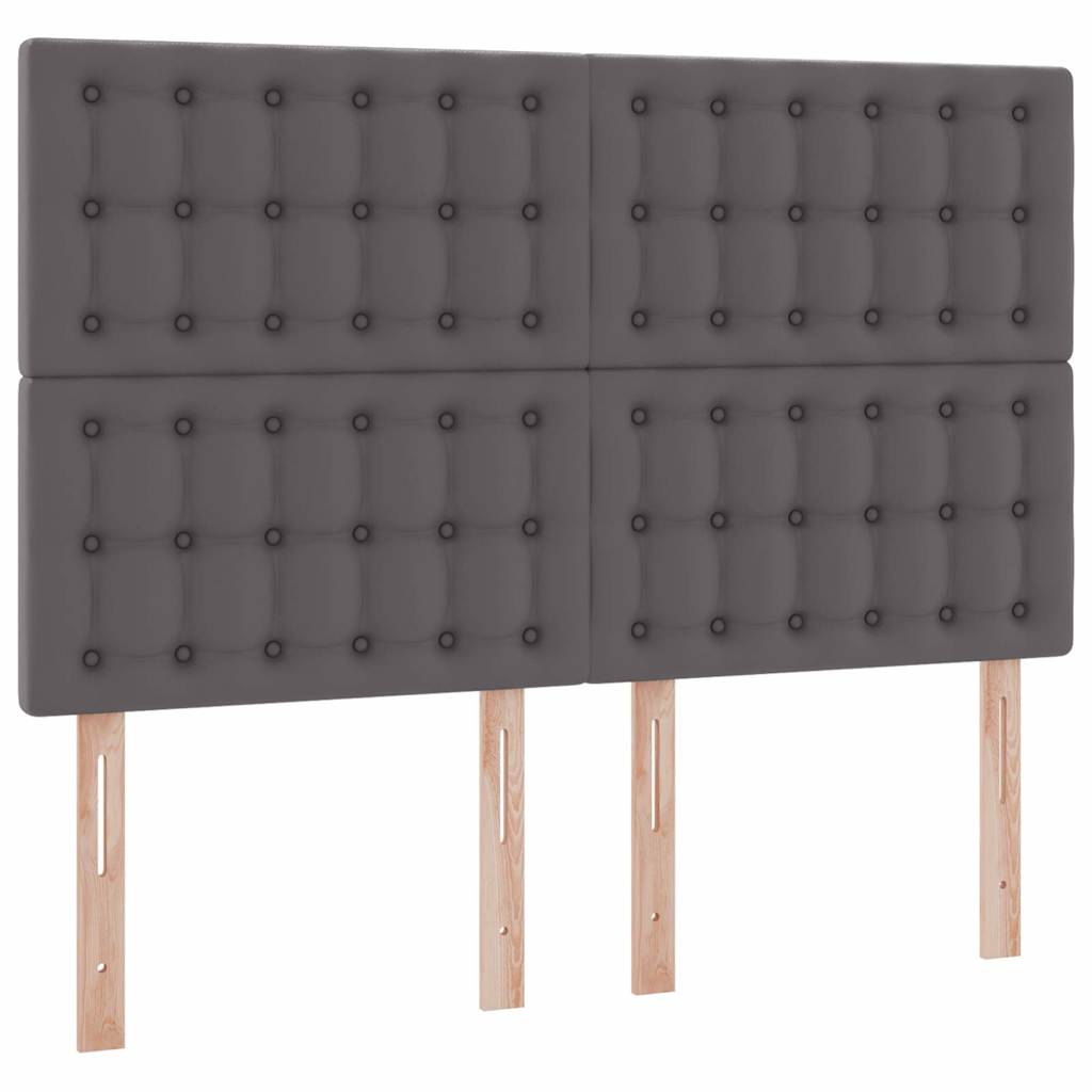 Κρεβάτι Αποθήκης με στρώμα Γκρι 140 x 190 cm Τεχνητό Δέρμα - Pakobazaar