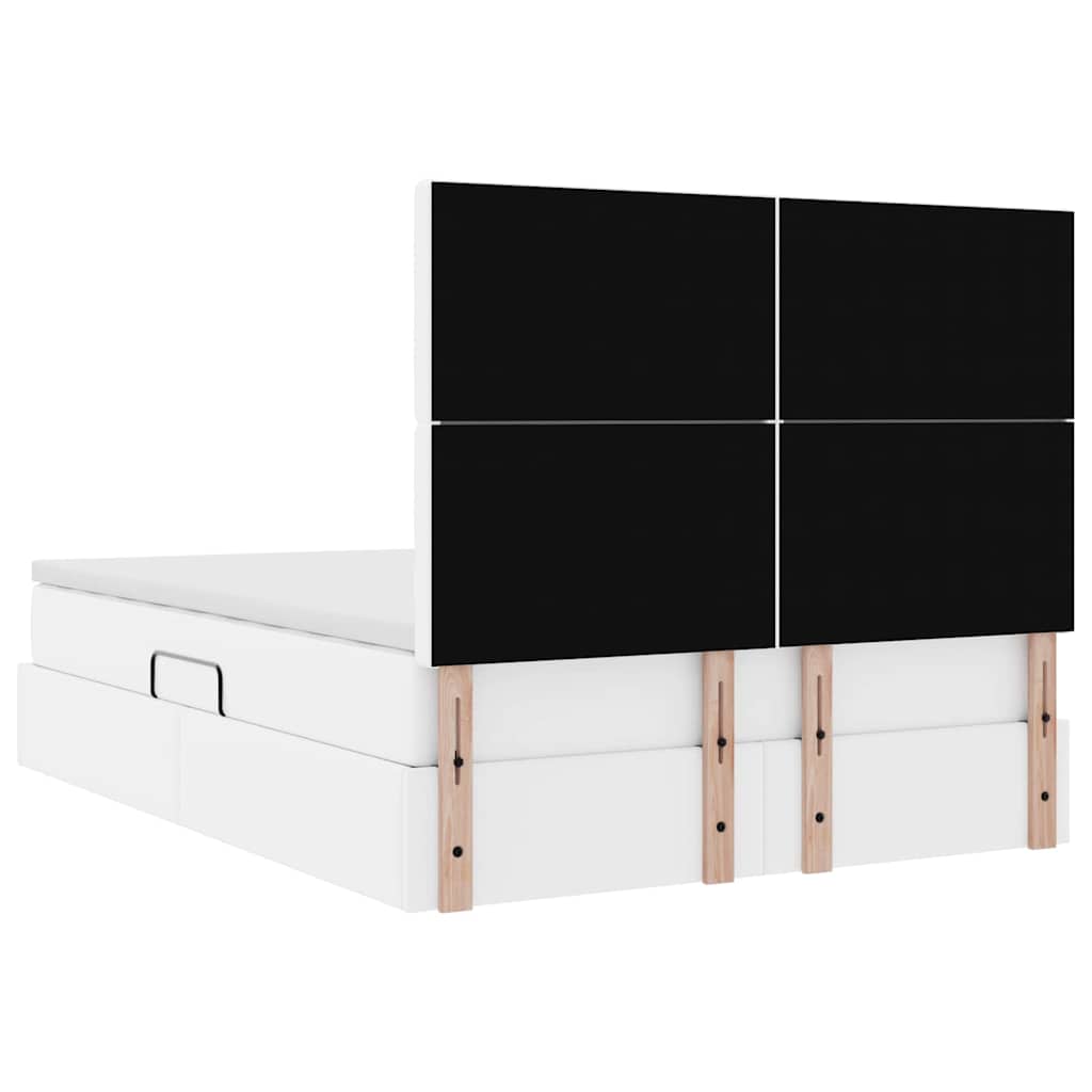 Κρεβάτι Αποθήκης Καθαρό Λευκό 140 x 200 cm Τεχνητό Δέρμα - Pakobazaar