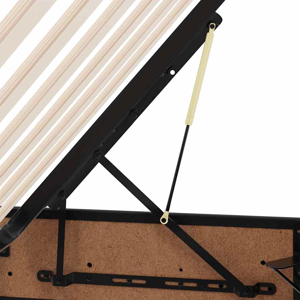 Κρεβάτι Αποθήκης με στρώμα Μαύρο 160 x 200 cm Τεχνητό Δέρμα - Pakobazaar