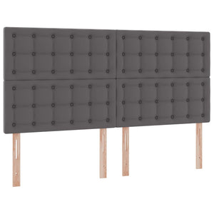 Κρεβάτι Αποθήκης με στρώμα Γκρι 160 x 200 cm Τεχνητό Δέρμα - Pakobazaar