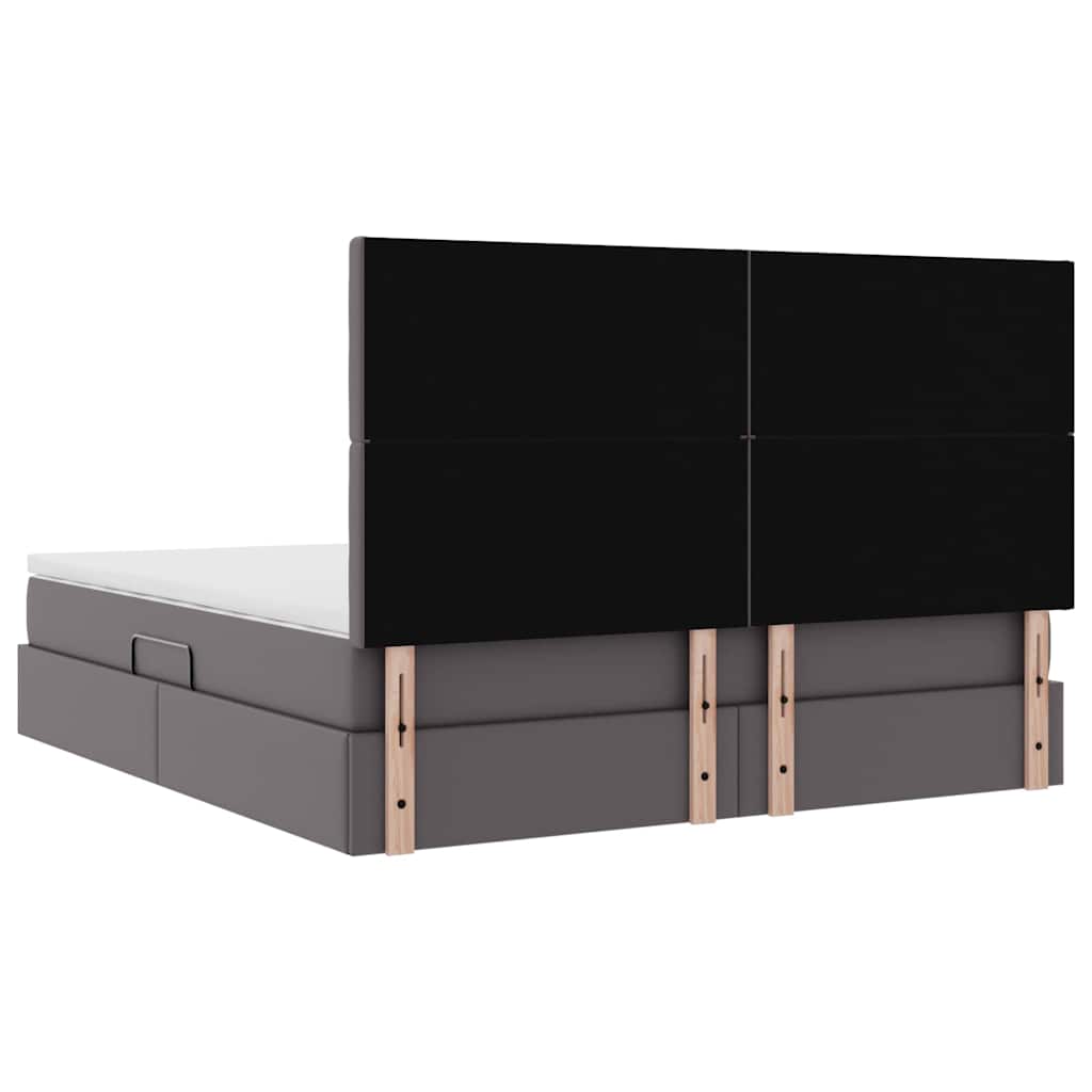 Κρεβάτι Αποθήκης με στρώμα Γκρι 180 x 200 cm Τεχνητό Δέρμα