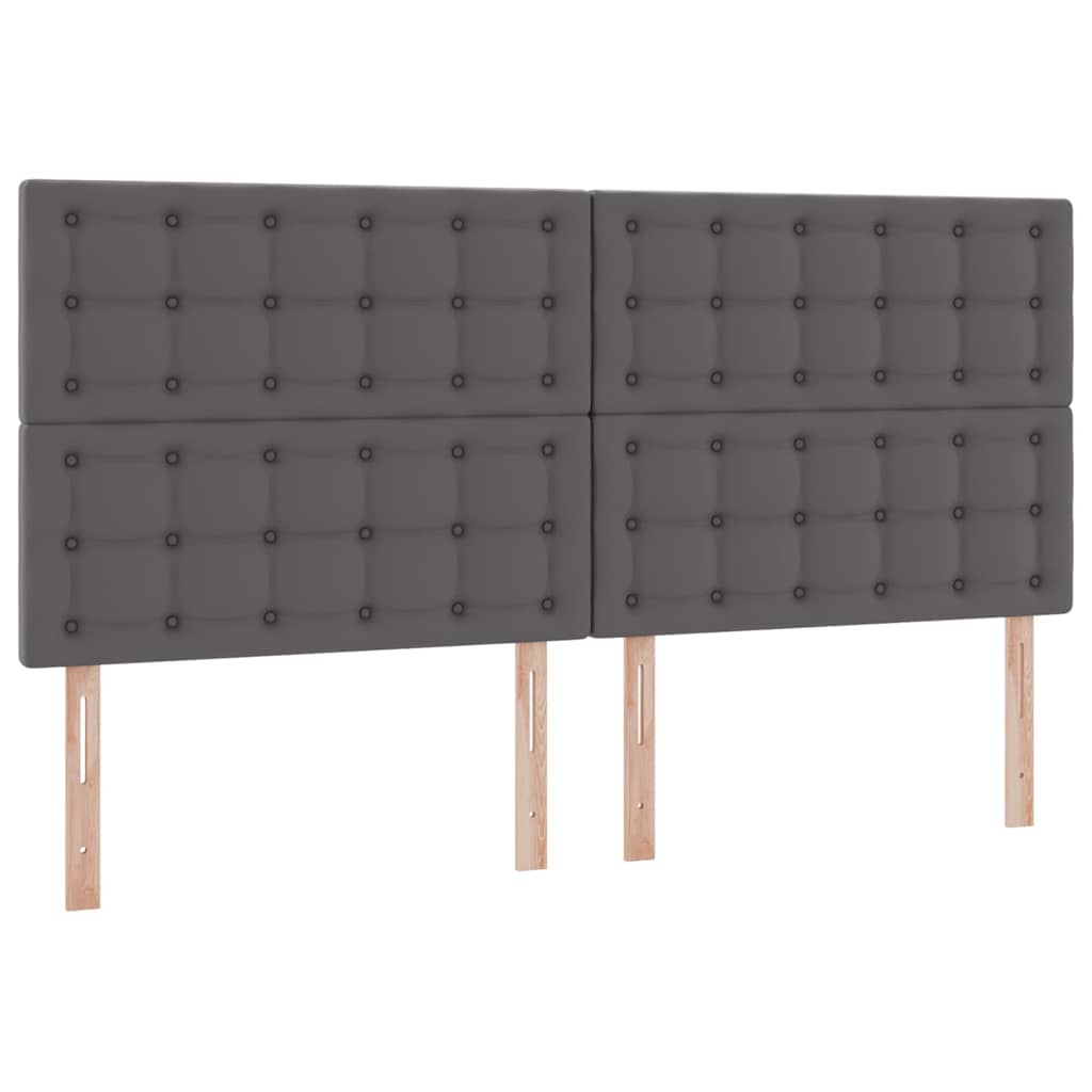 Κρεβάτι Αποθήκης με στρώμα Γκρι 200 x 200 cm Τεχνητό Δέρμα - Pakobazaar