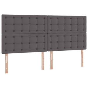 Κρεβάτι Αποθήκης με στρώμα Γκρι 200 x 200 cm Τεχνητό Δέρμα - Pakobazaar