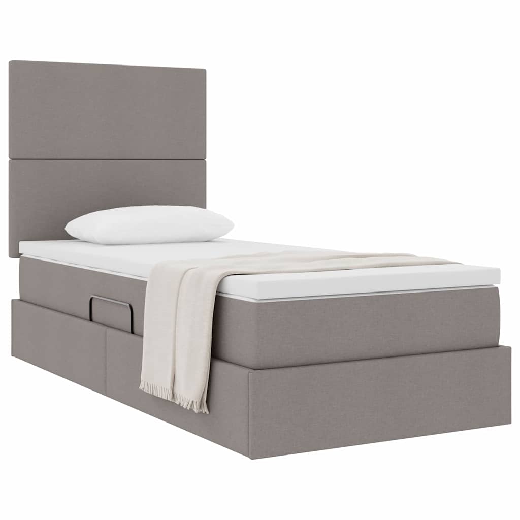 Κρεβάτι με αποθηκευτικό χώρο και στρώμα Taupe 90 x 190 cm - Pakobazaar