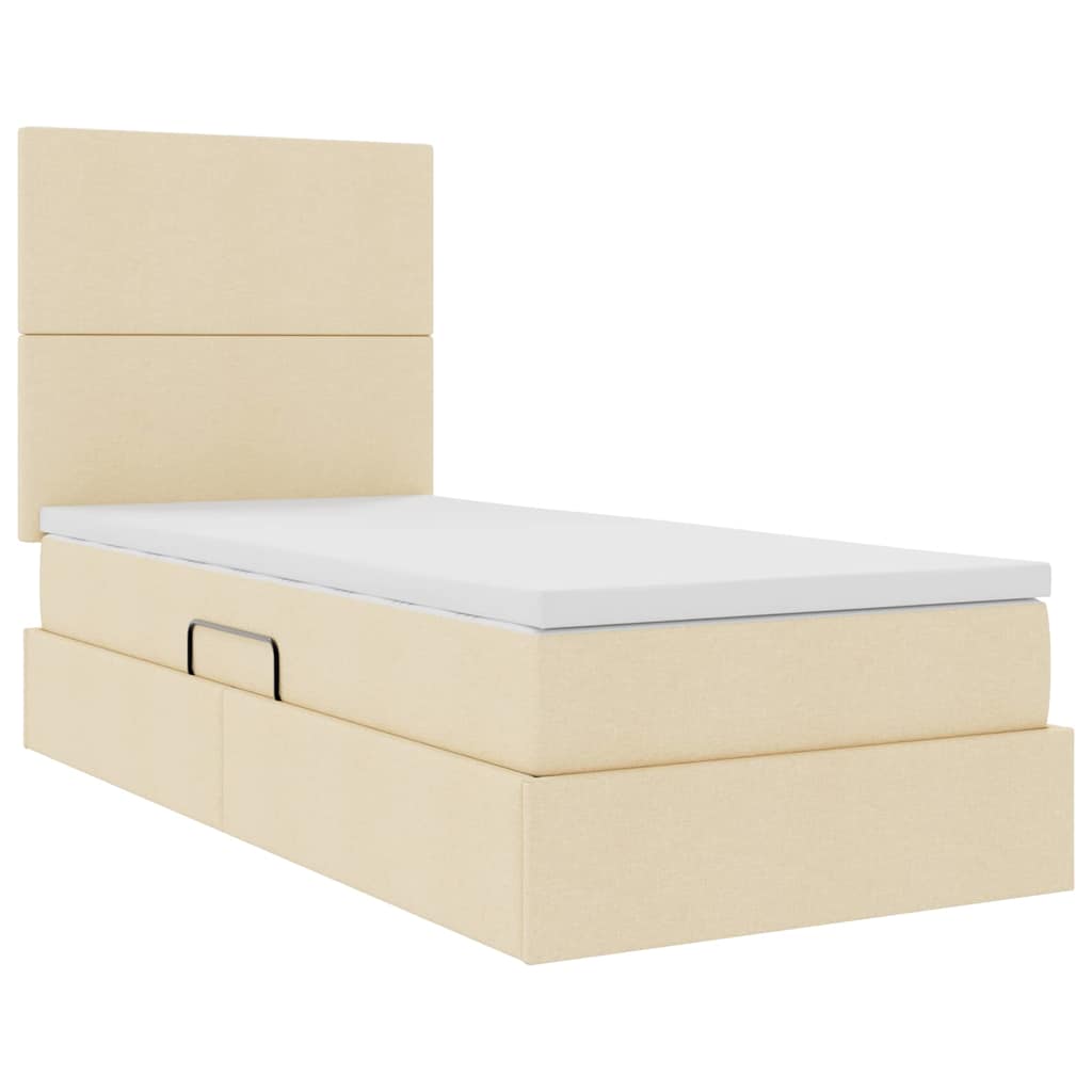 Κρεβάτι με αποθηκευτικό χώρο και στρώμα Κρέμ 90 x 190 cm - Pakobazaar