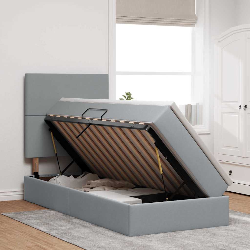 Κρεβάτι με αποθηκευτικό χώρο και στρώμα 90 x 200 cm Πολυεστέρας - Pakobazaar