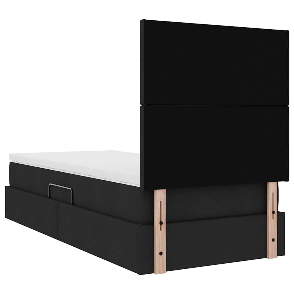 Κρεβάτι με αποθηκευτικό χώρο και στρώμα Μαύρο 100 x 200 cm - Pakobazaar