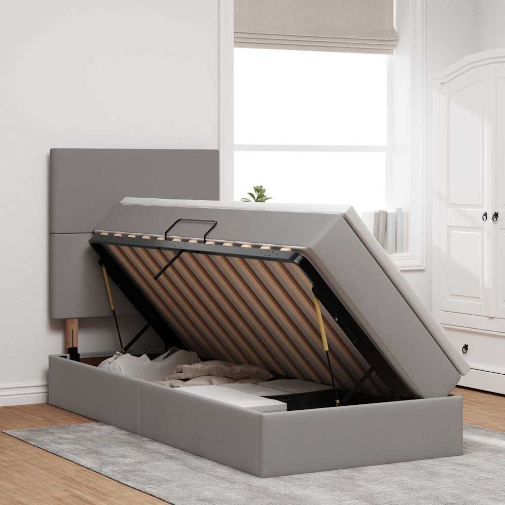 Κρεβάτι με αποθηκευτικό χώρο και στρώμα Taupe 100 x 200 cm