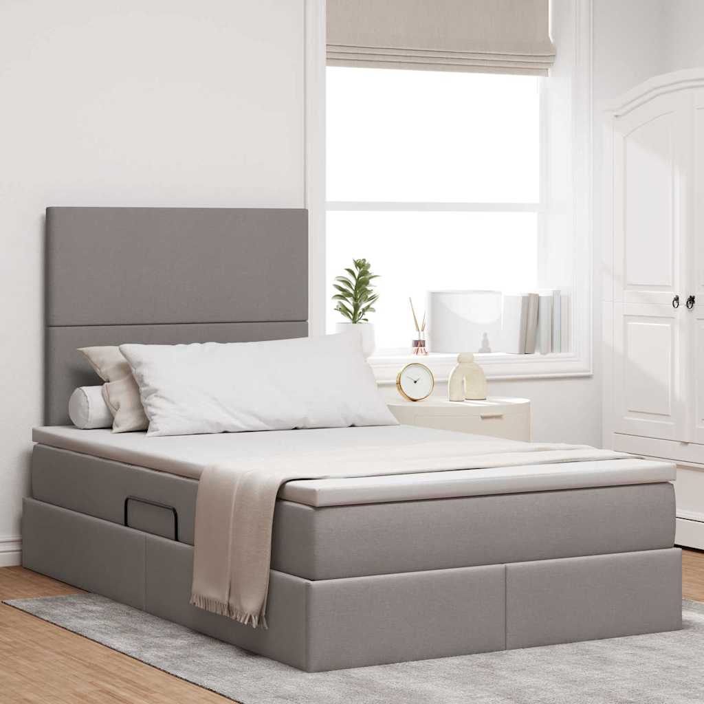 Κρεβάτι με αποθηκευτικό χώρο και στρώμα Taupe 120 x 190 cm