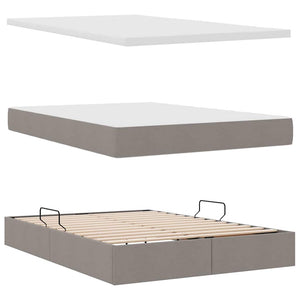 Κρεβάτι με αποθηκευτικό χώρο και στρώμα Taupe 140 x 190 cm - Pakobazaar
