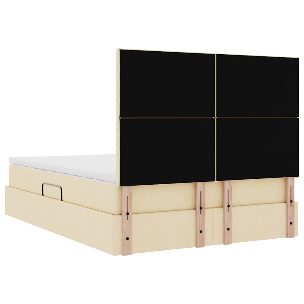 Κρεβάτι με αποθηκευτικό χώρο και στρώμα Κρέμ 140 x 190 cm - Pakobazaar