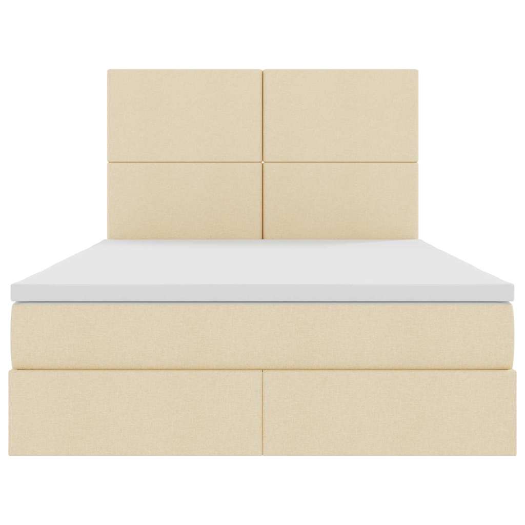 Κρεβάτι με αποθηκευτικό χώρο και στρώμα Κρέμ 140 x 190 cm - Pakobazaar