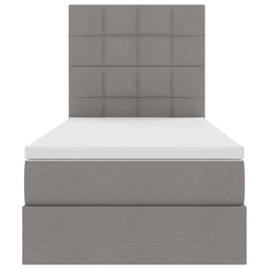 Κρεβάτι με αποθηκευτικό χώρο και στρώμα Taupe 90 x 190 cm - Pakobazaar