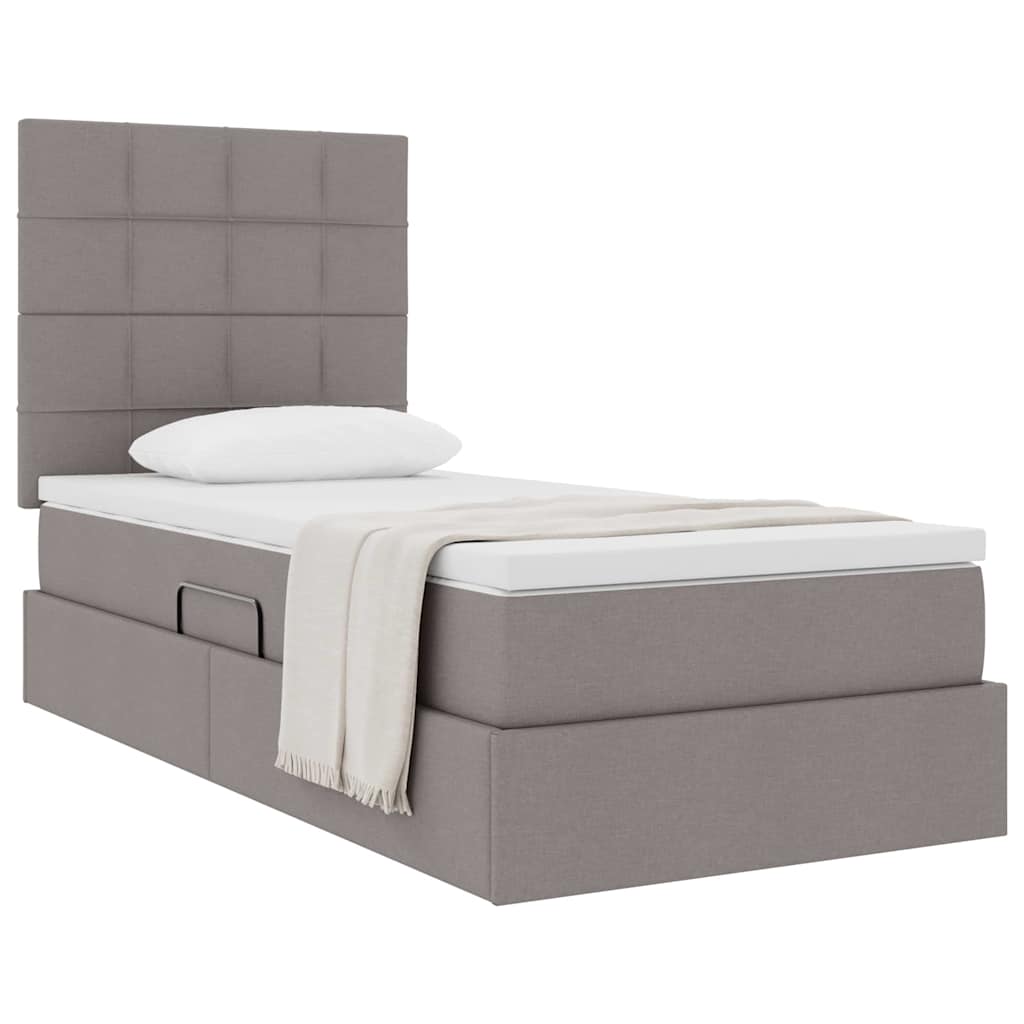 Κρεβάτι με αποθηκευτικό χώρο και στρώμα Taupe 100 x 200 cm - Pakobazaar