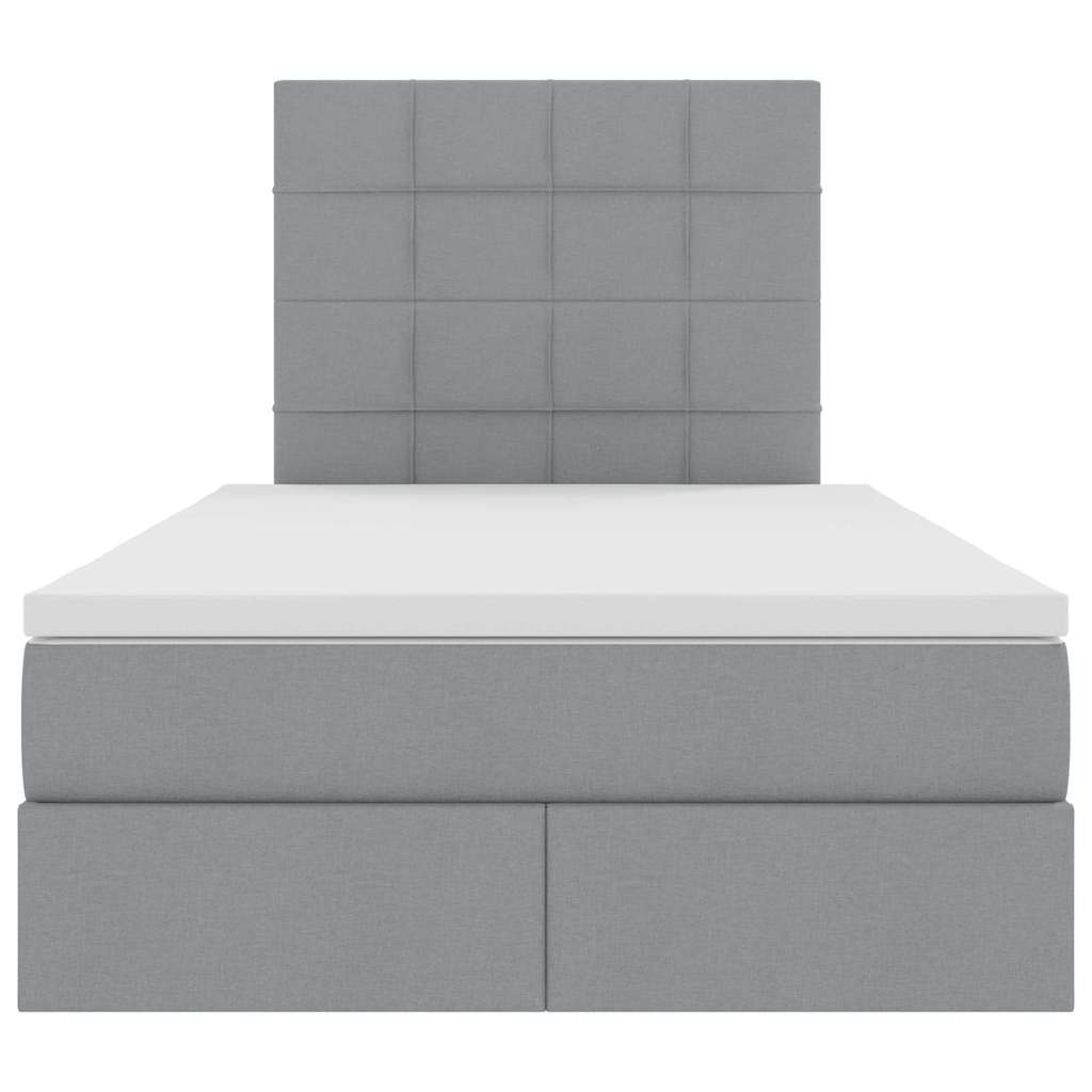 Κρεβάτι με αποθηκευτικό χώρο και στρώμα Ανοιχτό γκρι ύφασμα