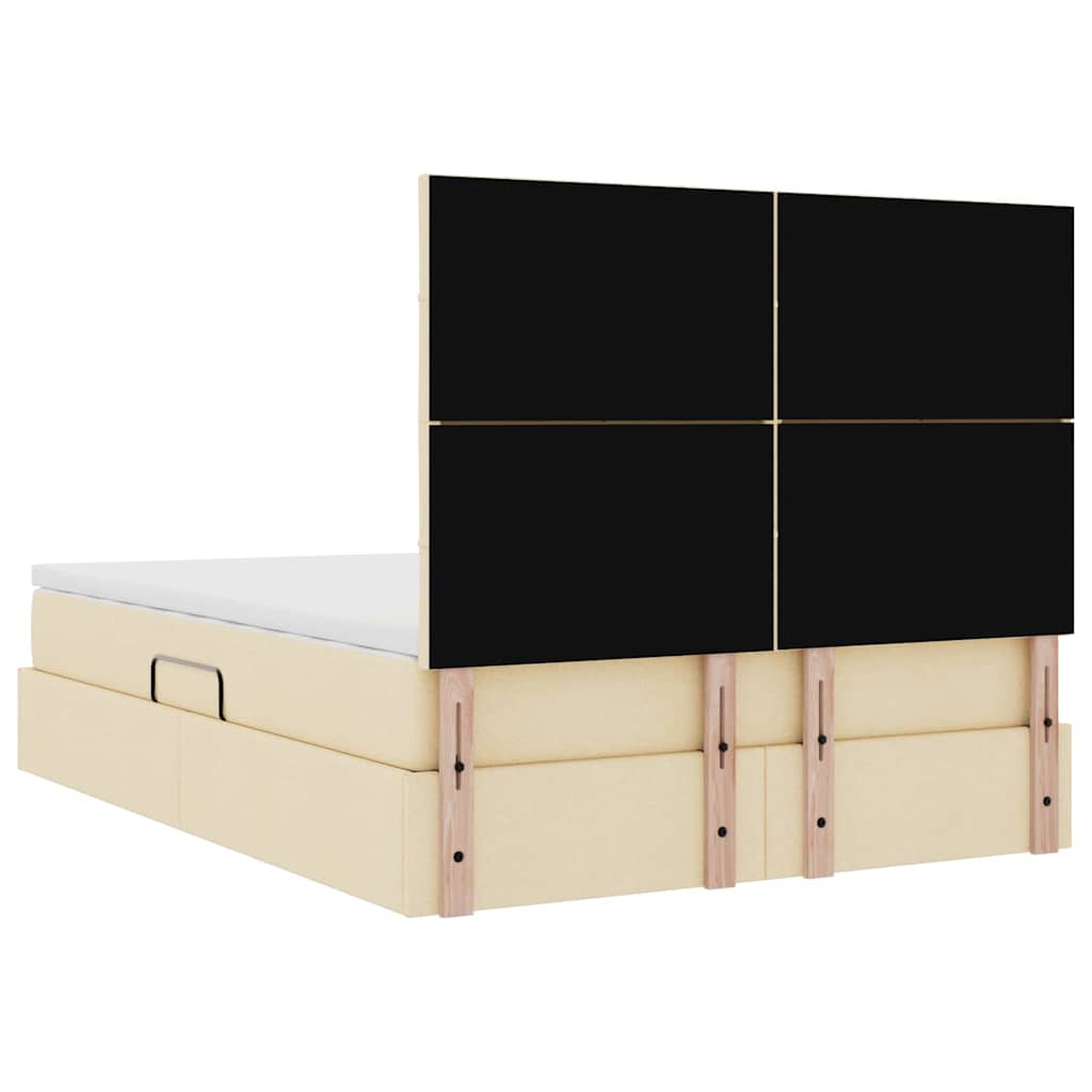 Κρεβάτι με αποθηκευτικό χώρο και στρώμα Κρέμ 140 x 190 cm - Pakobazaar