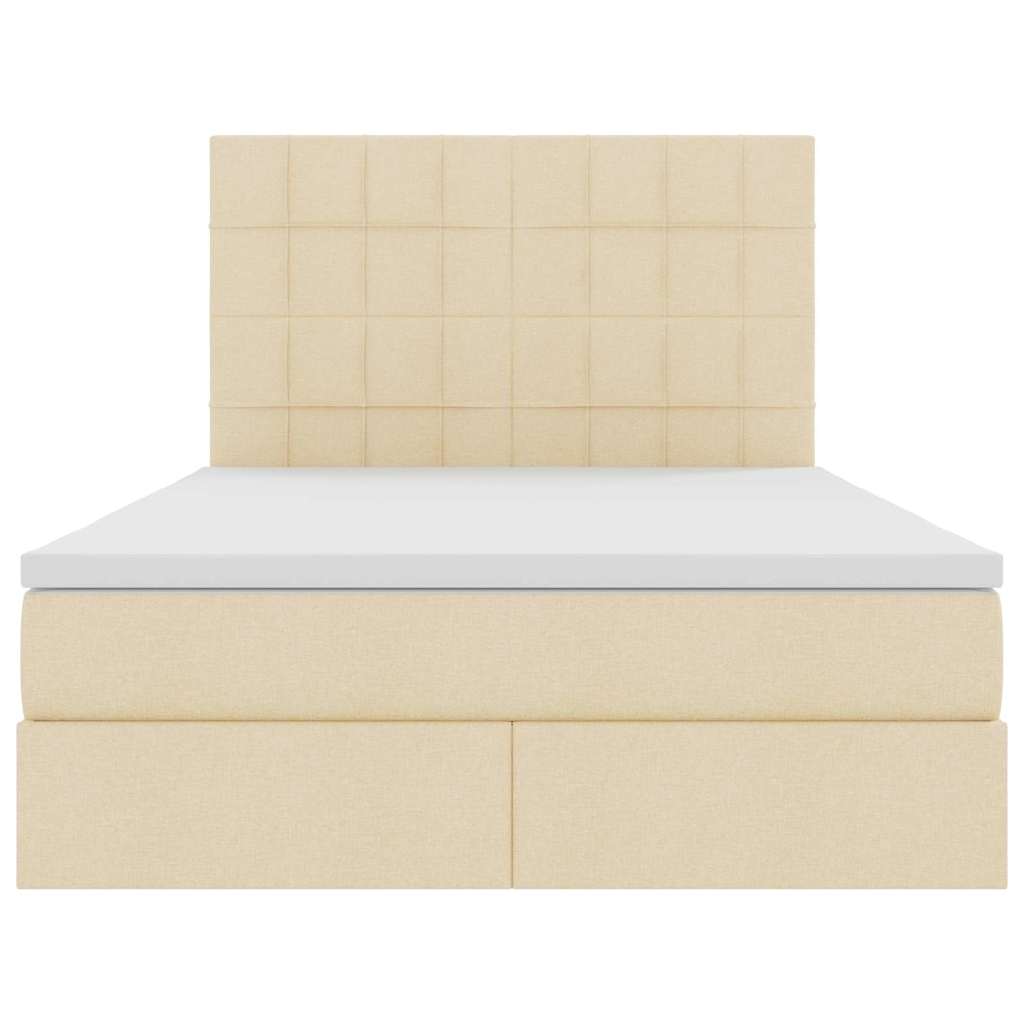 Κρεβάτι με αποθηκευτικό χώρο και στρώμα Κρέμ 140 x 190 cm - Pakobazaar