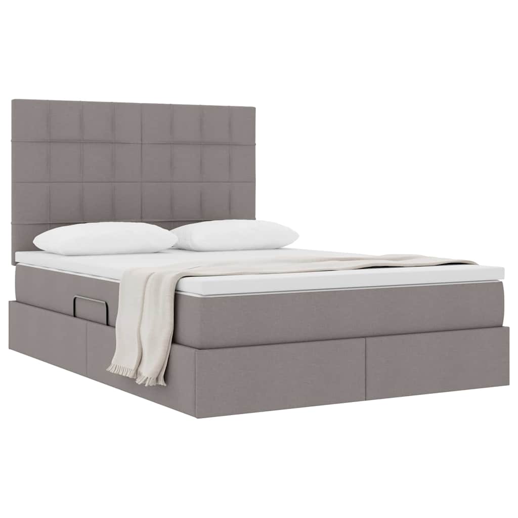 Κρεβάτι με αποθηκευτικό χώρο και στρώμα Taupe 140 x 200 cm - Pakobazaar