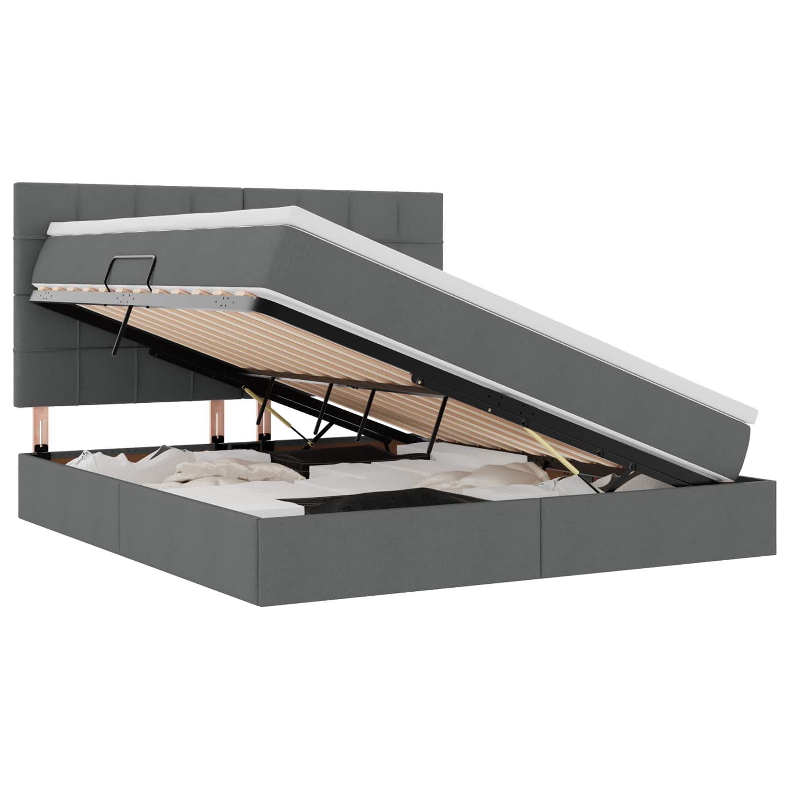 Κρεβάτι με αποθηκευτικό χώρο και στρώμα με στρώμα 160 x 200 cm - Pakobazaar