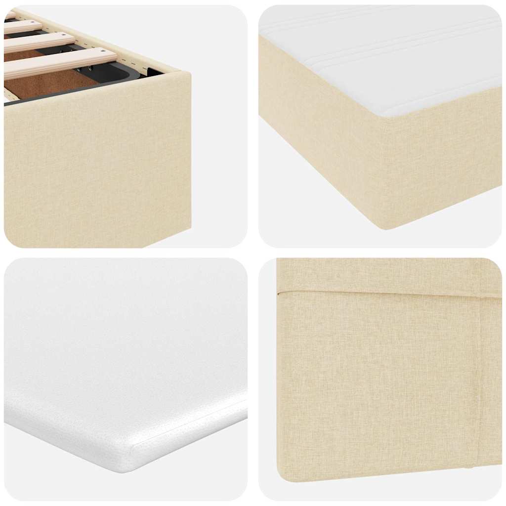 Κρεβάτι με αποθηκευτικό χώρο και στρώμα Κρέμ 180 x 200 cm