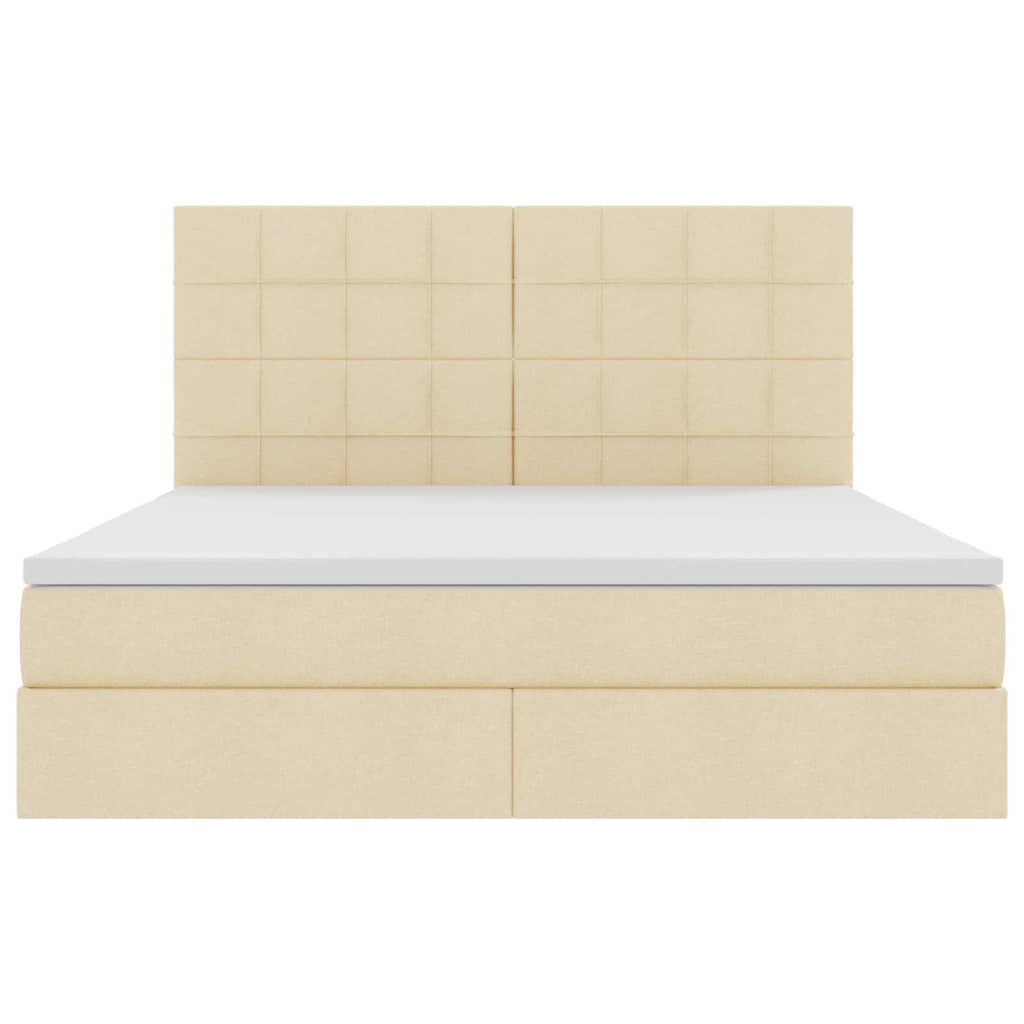 Κρεβάτι με αποθηκευτικό χώρο και στρώμα Κρέμ 180 x 200 cm