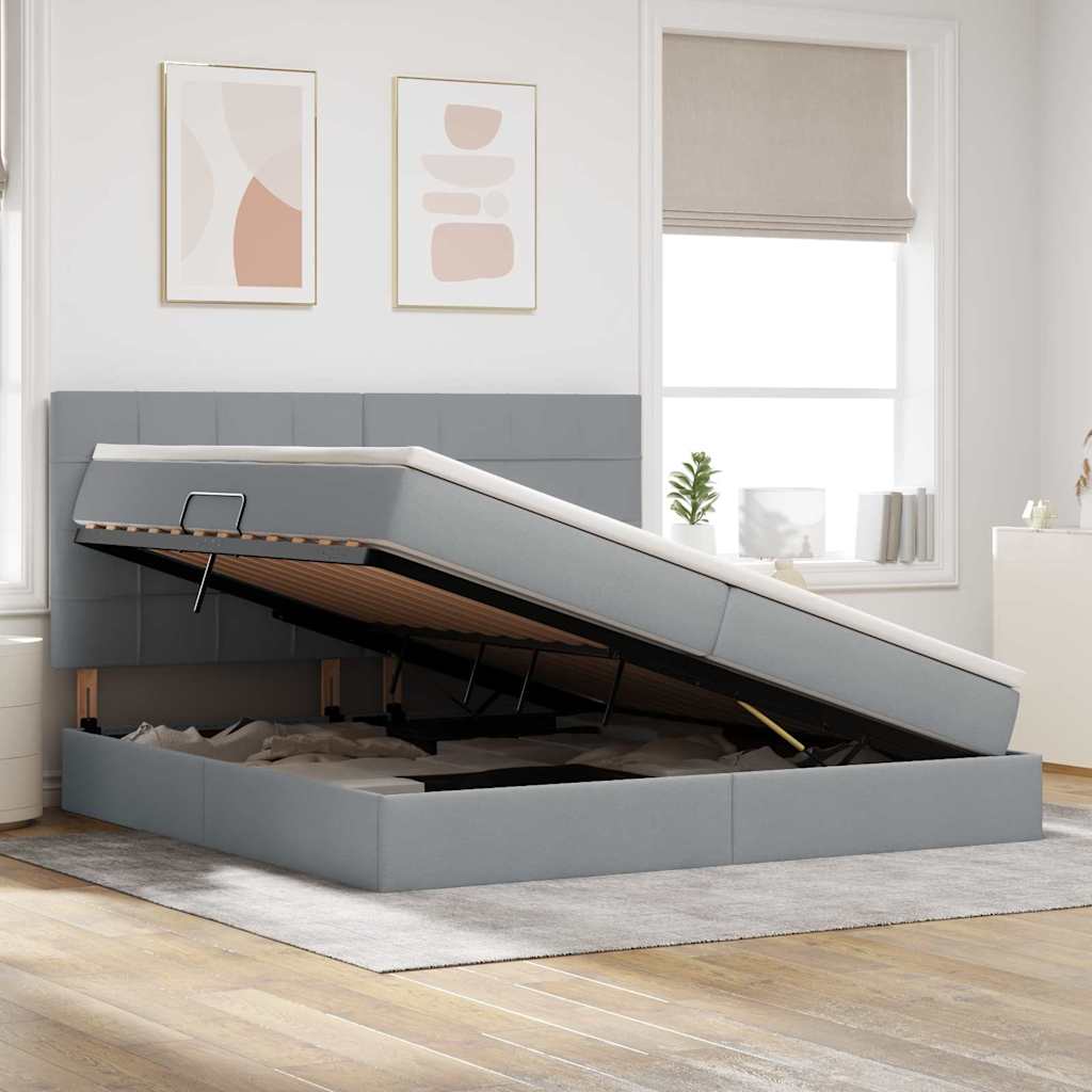 Κρεβάτι με αποθηκευτικό χώρο και στρώμα με στρώμα 200 x 200 cm - Pakobazaar