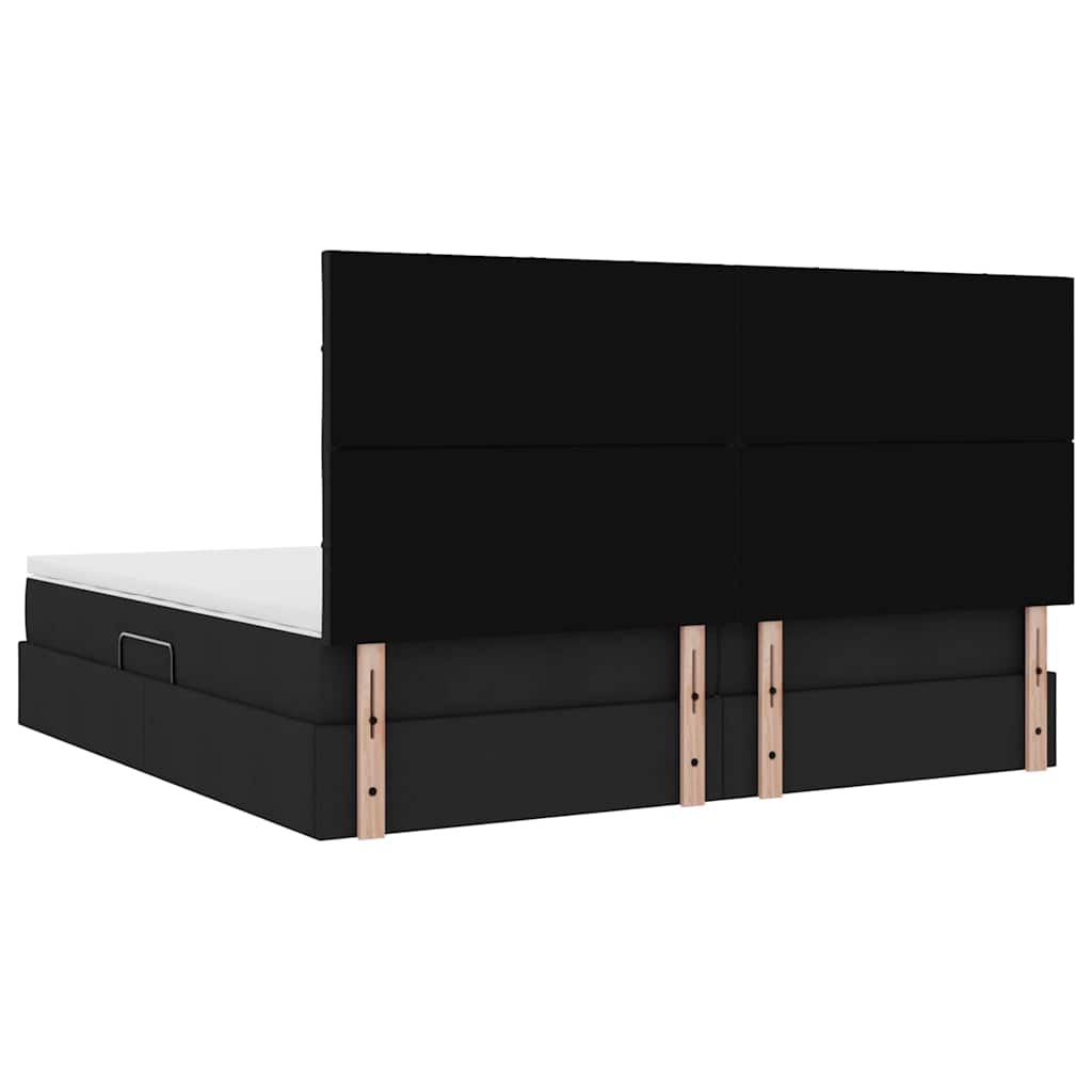 Κρεβάτι με αποθηκευτικό χώρο και στρώμα Μαύρο 200 x 200 cm - Pakobazaar