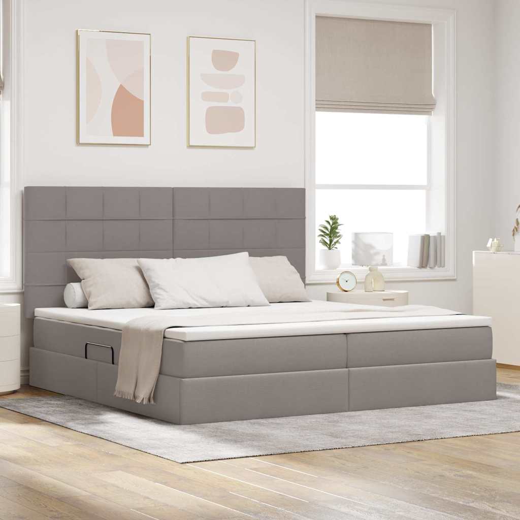 Κρεβάτι με αποθηκευτικό χώρο και στρώμα Taupe 200 x 200 cm - Pakobazaar