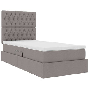 Κρεβάτι με αποθηκευτικό χώρο και στρώμα Taupe 90 x 200 cm