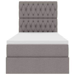 Κρεβάτι με αποθηκευτικό χώρο και στρώμα Taupe 90 x 200 cm
