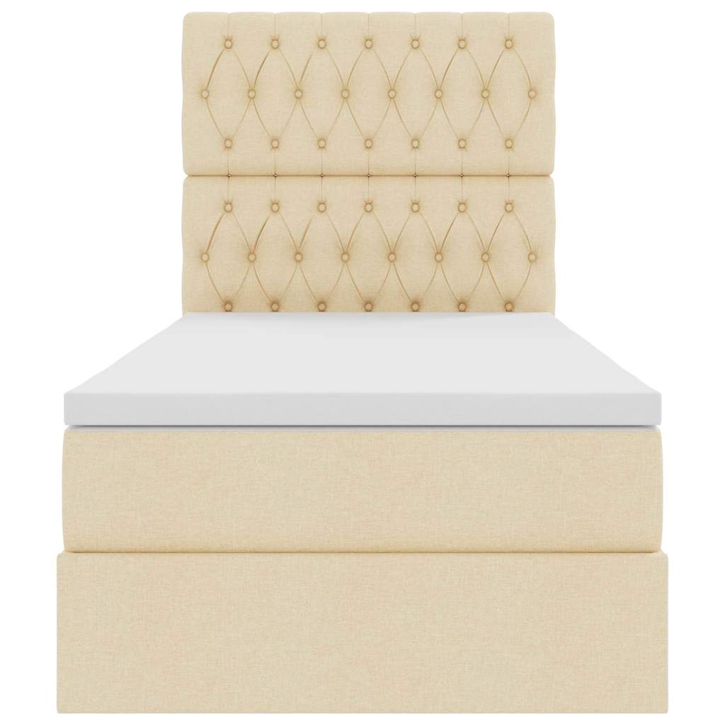 Κρεβάτι με αποθηκευτικό χώρο και στρώμα Κρέμ 90 x 200 cm - Pakobazaar