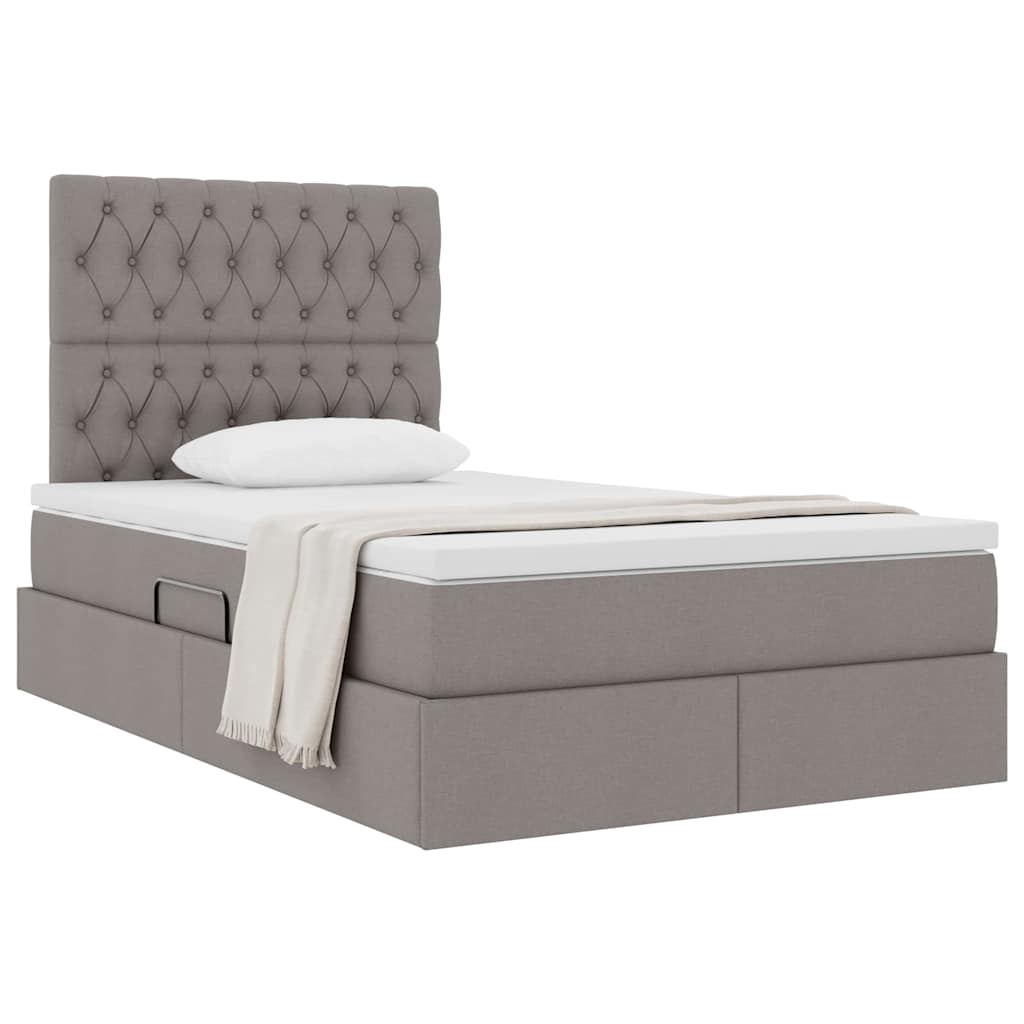 Κρεβάτι με αποθηκευτικό χώρο και στρώμα Taupe 120 x 200 cm - Pakobazaar