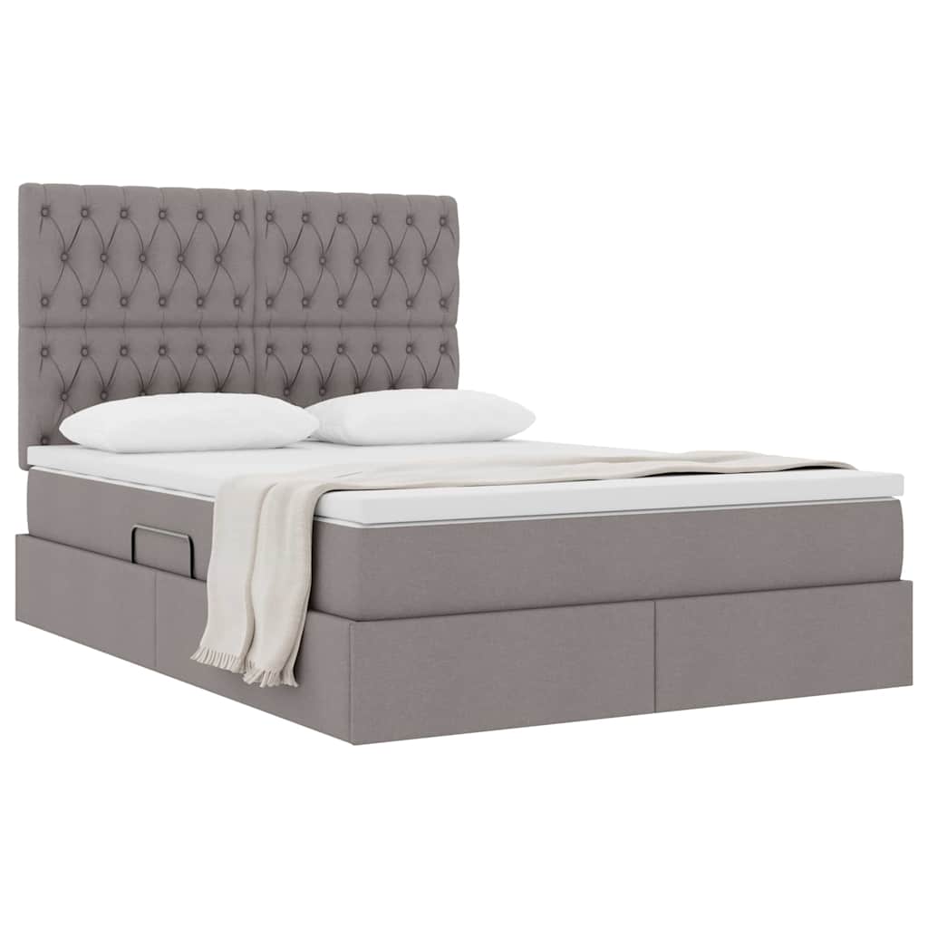 Κρεβάτι με αποθηκευτικό χώρο και στρώμα Taupe 140 x 190 cm - Pakobazaar