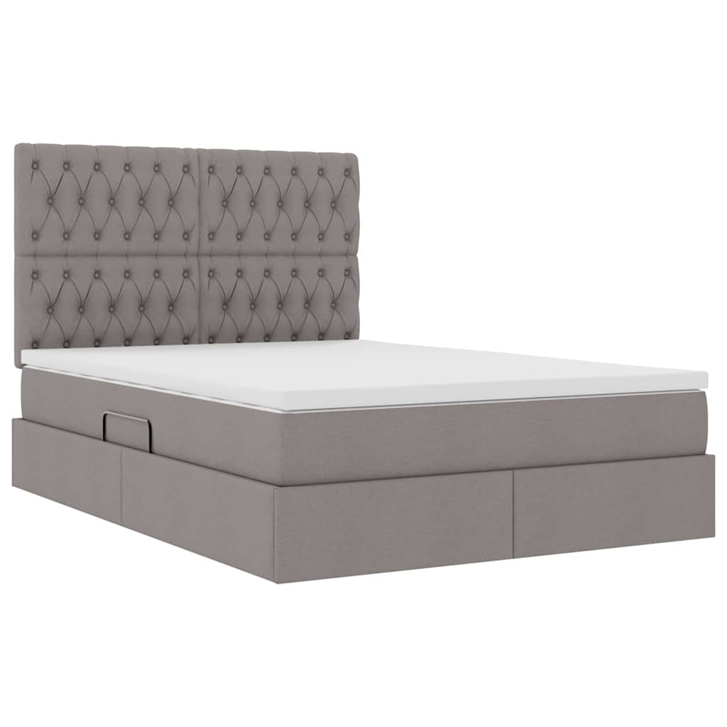 Κρεβάτι με αποθηκευτικό χώρο και στρώμα Taupe 140 x 200 cm