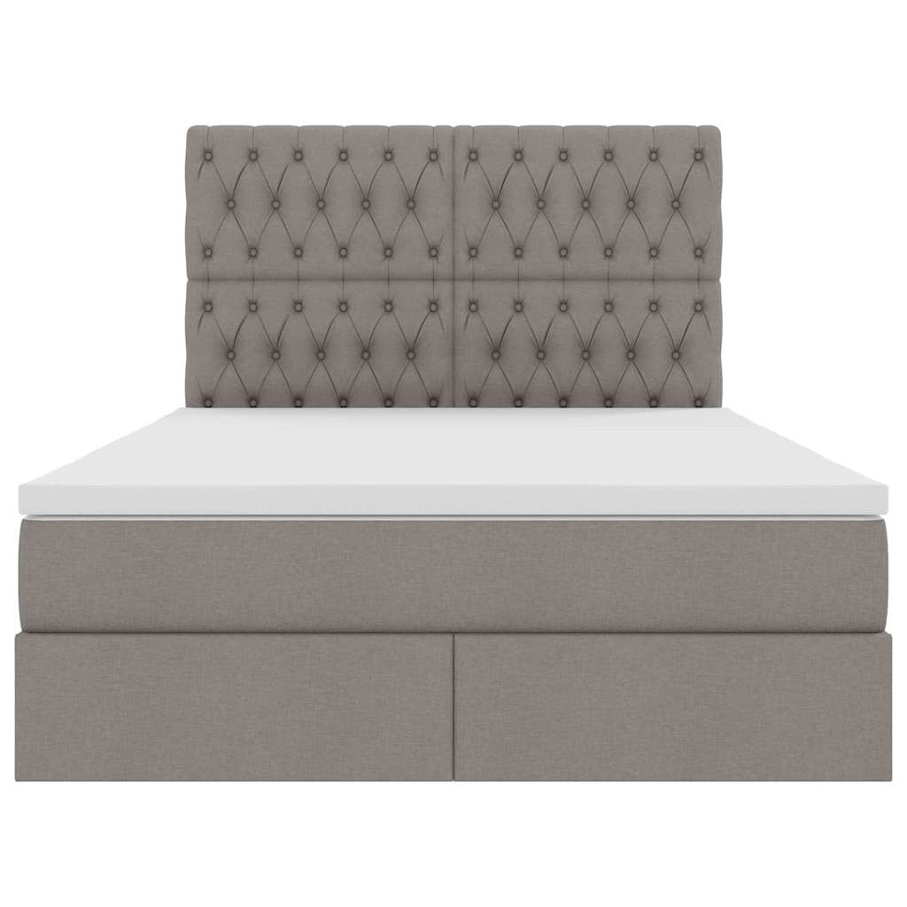 Κρεβάτι με αποθηκευτικό χώρο και στρώμα Taupe 140 x 200 cm