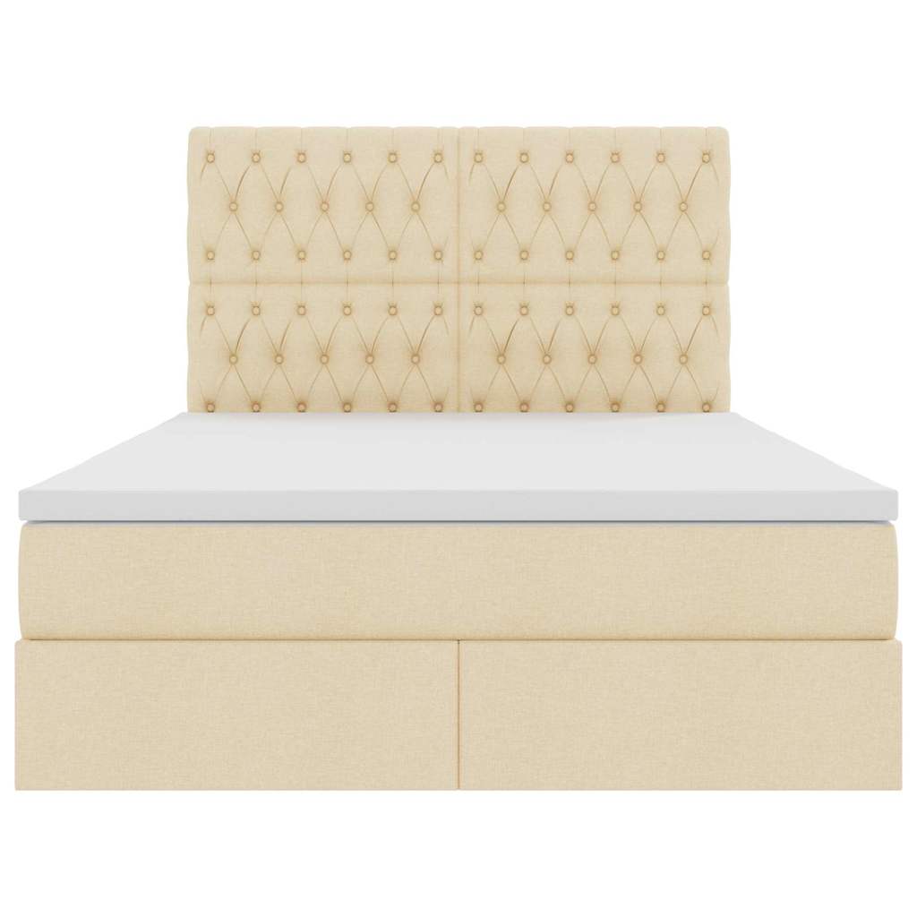 Κρεβάτι με αποθηκευτικό χώρο και στρώμα Κρέμ 140 x 200 cm - Pakobazaar