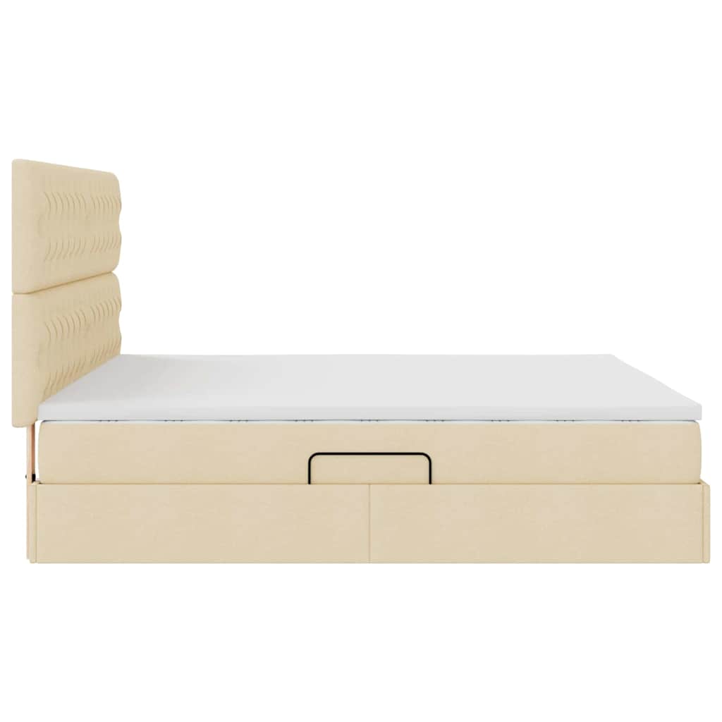 Κρεβάτι με αποθηκευτικό χώρο και στρώμα Κρέμ 160 x 200 cm - Pakobazaar
