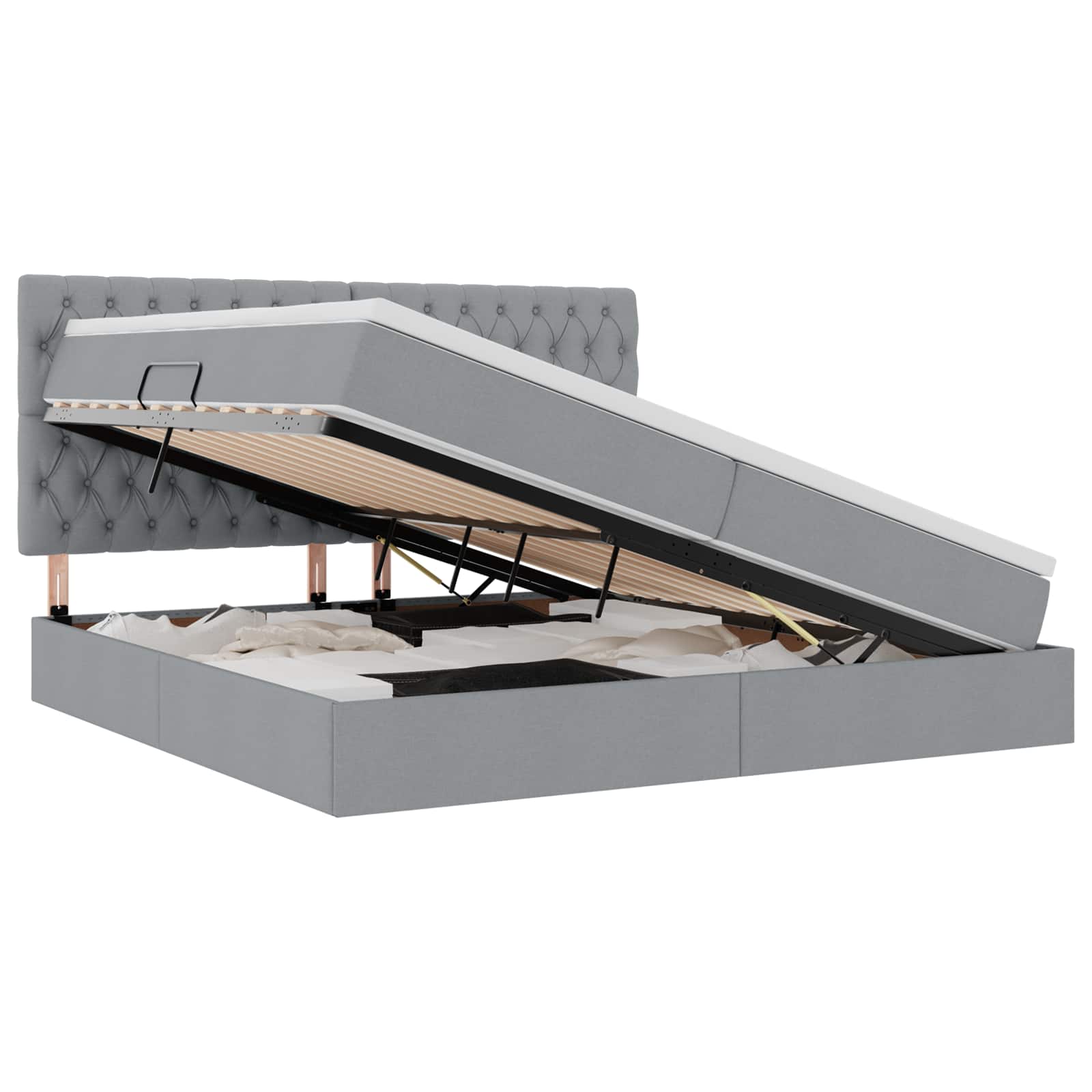 Κρεβάτι με αποθηκευτικό χώρο και στρώμα με στρώμα 200 x 200 cm - Pakobazaar